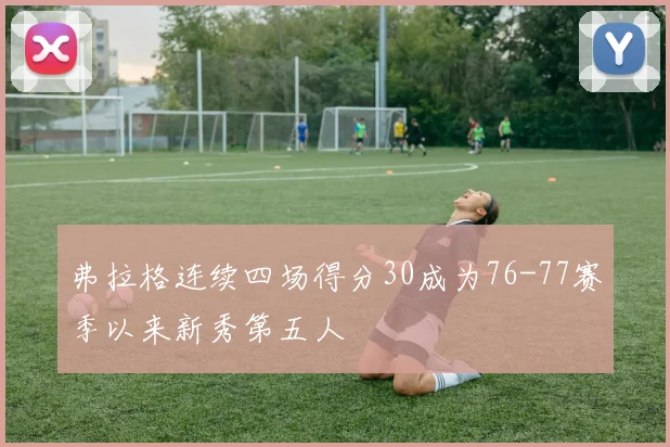 弗拉格连续四场得分30成为76-77赛季以来新秀第五人